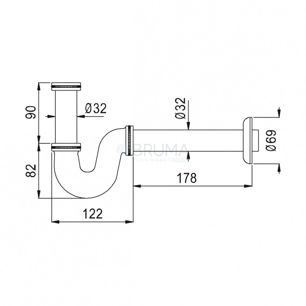 Сифон 1 1/4" - S 137 000 7CR Cromado
