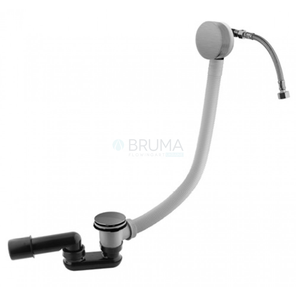 Сифон для ванни з наливом через перелив, і системою Clic-clac 186 161 0IS Satin Stainless Steel