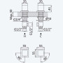 Смеситель на борт ванны на 2 отверстия, с 1 выходом ручка тип 2 Escudo 102 980 1SR Sunrise