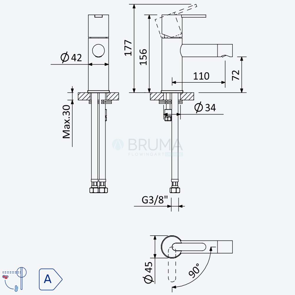 Змішувач для біде Lusa 101 100 4CR Cromado