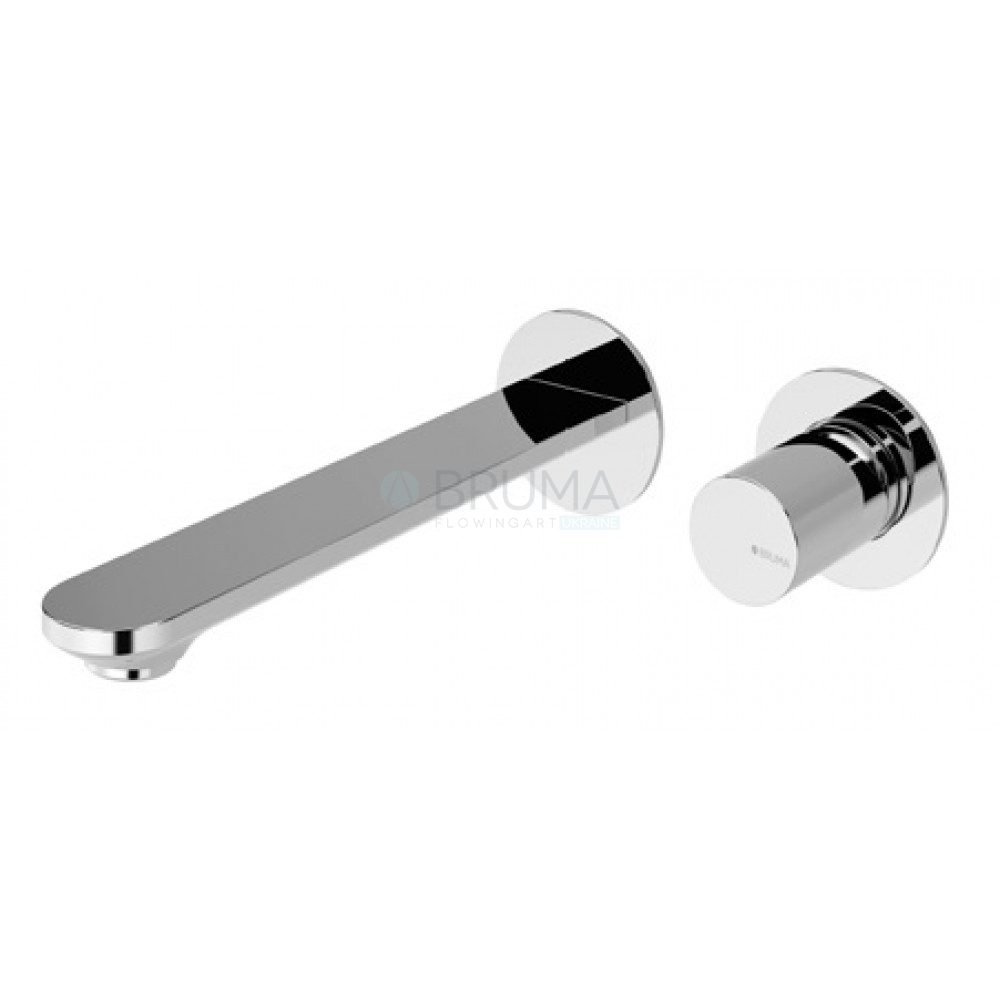 Змішувач для умивальника на 2 отвори, настінний. Adagio 193 010 0PW Pure White