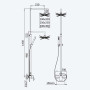 Душова система з верхньою лійкою з ABS 200x200 мм Linea 182 271 1MM Morning Mist
