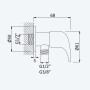 Кутовий кран з підключенням 3/8" - MT 115 280 1CR Cromado