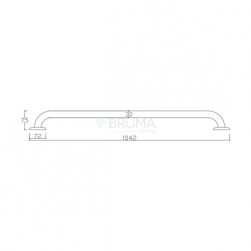 Поручень прямий - 1000мм 152 001 2IS Satin stainless steel