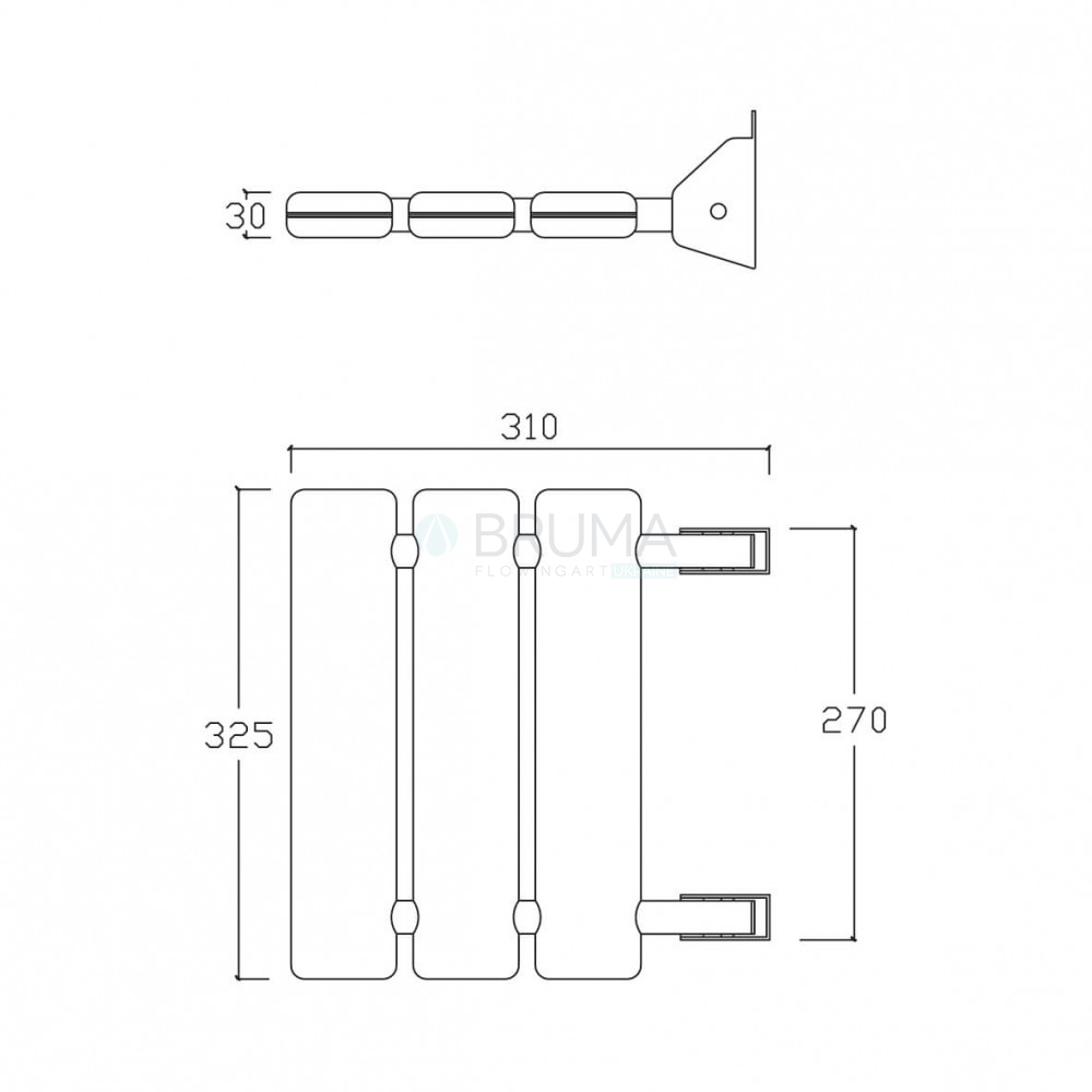 Сидіння настінне, відкидне 152 004 4IS Inox / Polypropylene
