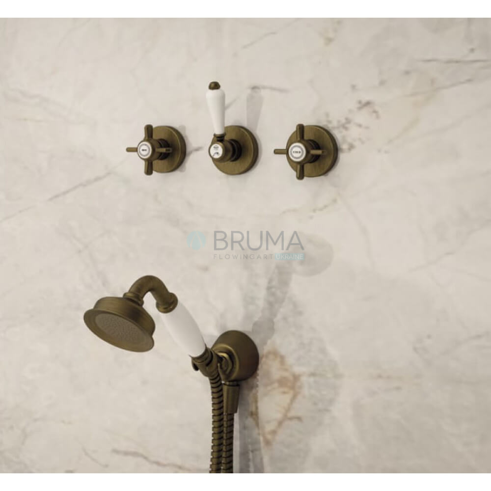 Смеситель скрытого монтажа на 3 отверстия, с 2 выходами Imperial 117 310 3LE Old Brass