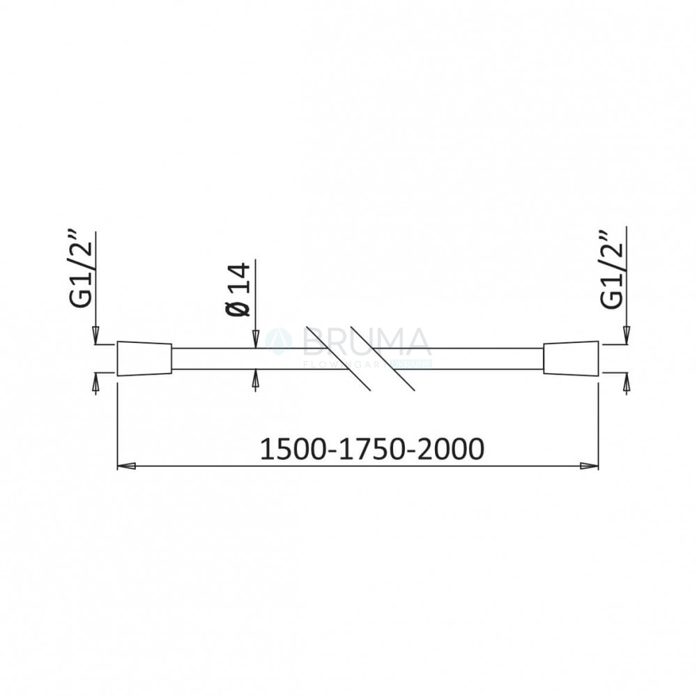 Шланг для душу Lux 1,5 м 145 630 1ST Satinox