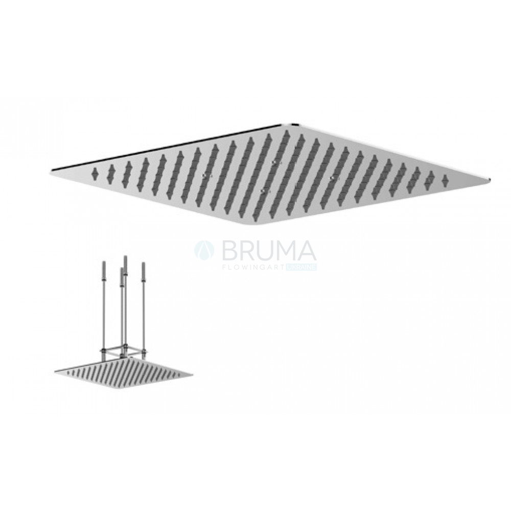 Душова лійка зі сталі, для монтажу на стелі, 300x300 мм 145 553 6CR Cromado