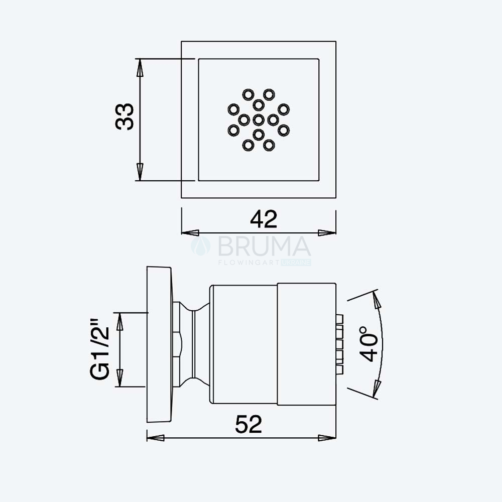 Форсунка, настінна - Quadra 145 560 6CR Cromado
