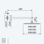 Душова лійка зі сталі 200x200 мм, з настінним тримачем - QuadraBlue 145 526 0CR Cromado