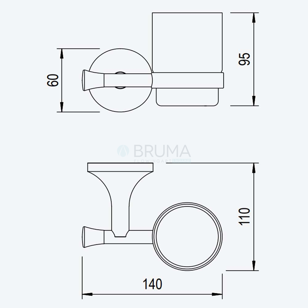 Стакан для зубних щіток Aludra 179 590 0CR Cromado Chrome