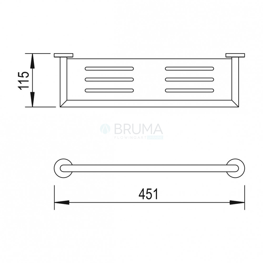 Полиця 400 мм Maris 177 001 4CR Cromado