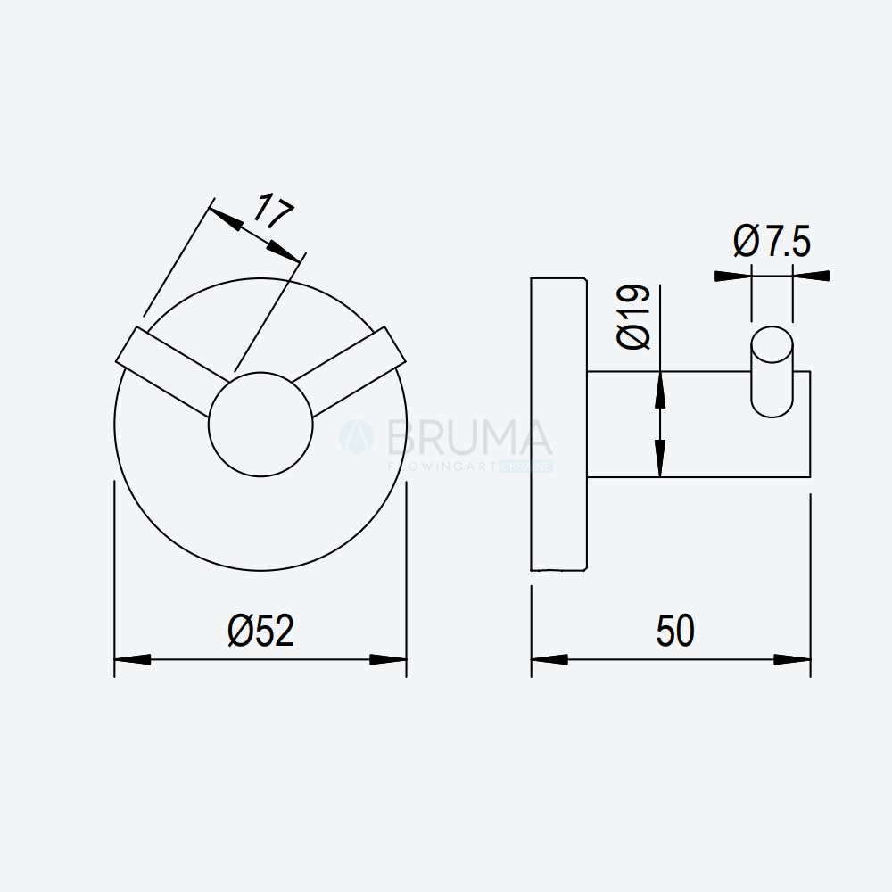 Гачок подвійний Maris 177 510 0CR Cromado Chrome