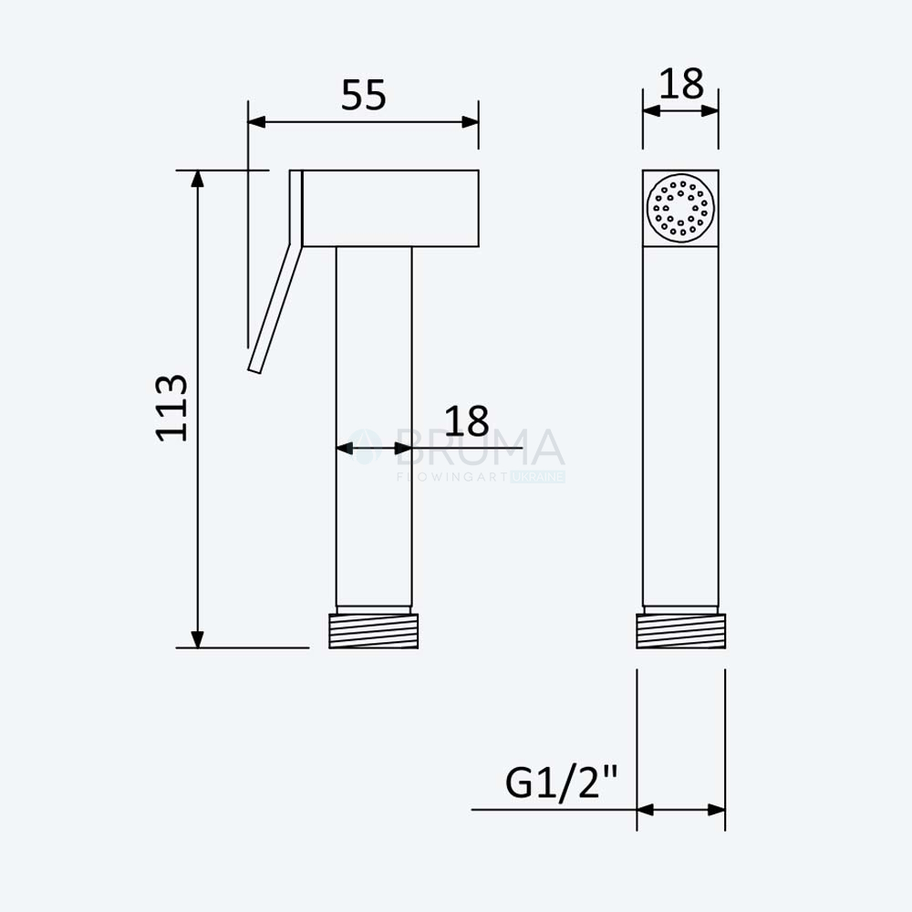 Ручна лійка з кнопкою, з латуні - Quadra 145 582 8PW Pure White