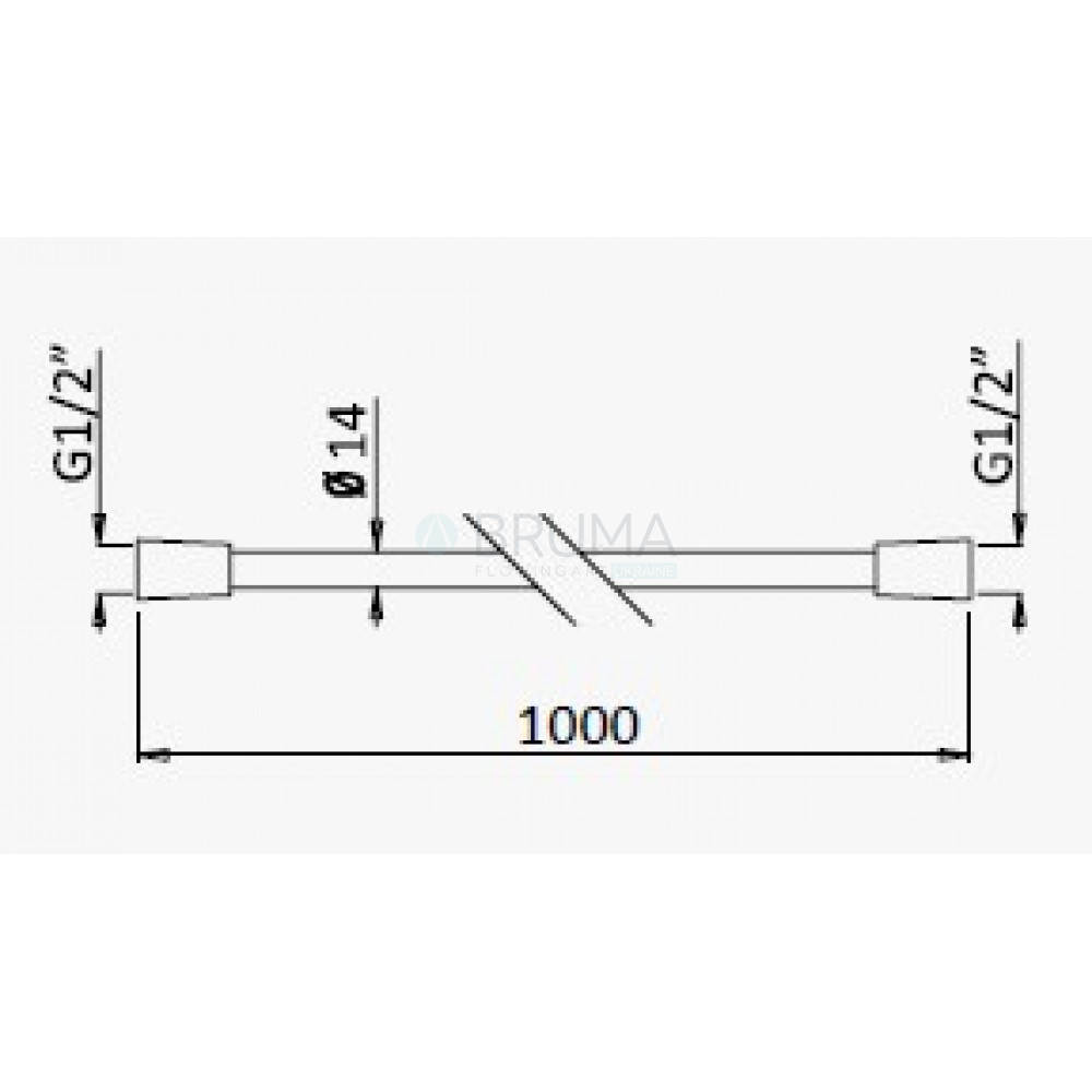 Шланг душовий для біде / туалетів Lux - 1,0 м 145 632 2PW Pure white