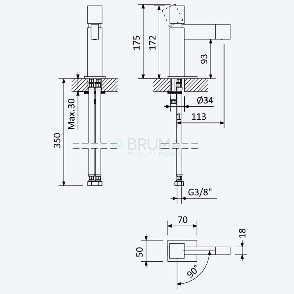 Змішувач для біде Adamastor 301 020 2CR Cromado / Chrome