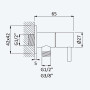 Кутовий кран з підключенням 1/2" - EloQ 125 200 2CR Cromado