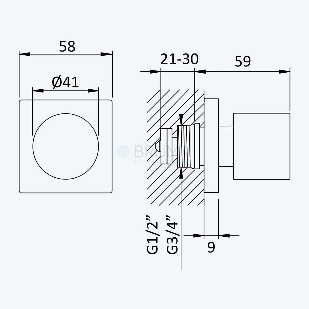 Запірний вентиль 1/2" - EliteQ 180 590 1CR Cromado
