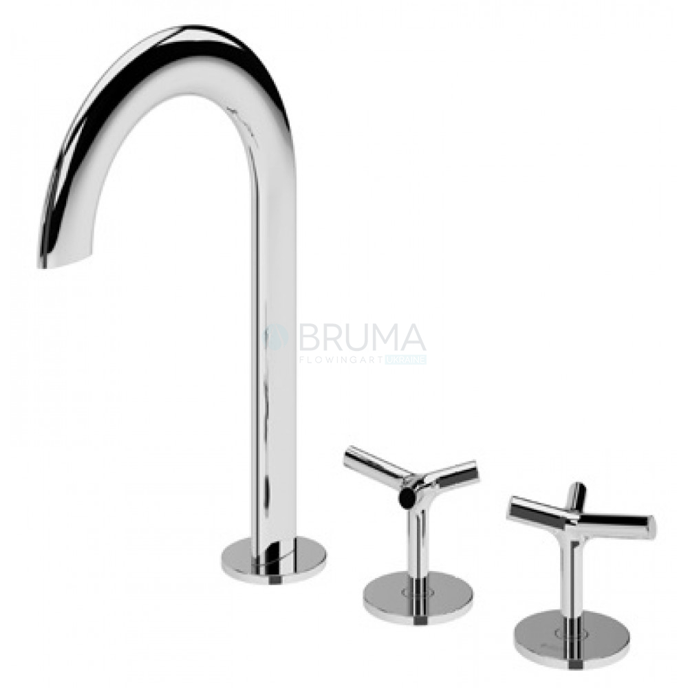 Змішувач для умивальника на 3 отвори, настільний Genesi 191 240 1CR Cromado / Chrome