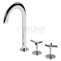 Змішувач для умивальника на 3 отвори, настільний Genesi 191 240 1CR Cromado / Chrome
