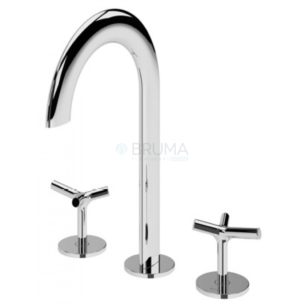 Змішувач для умивальника на 3 отвори, настільний Genesi 191 250 1CR Cromado / Chrome