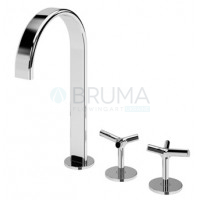 Смеситель для раковины на 3 отверстия, настольный тип излива 2 Genesi 191 260 1CR Cromado / Chrome