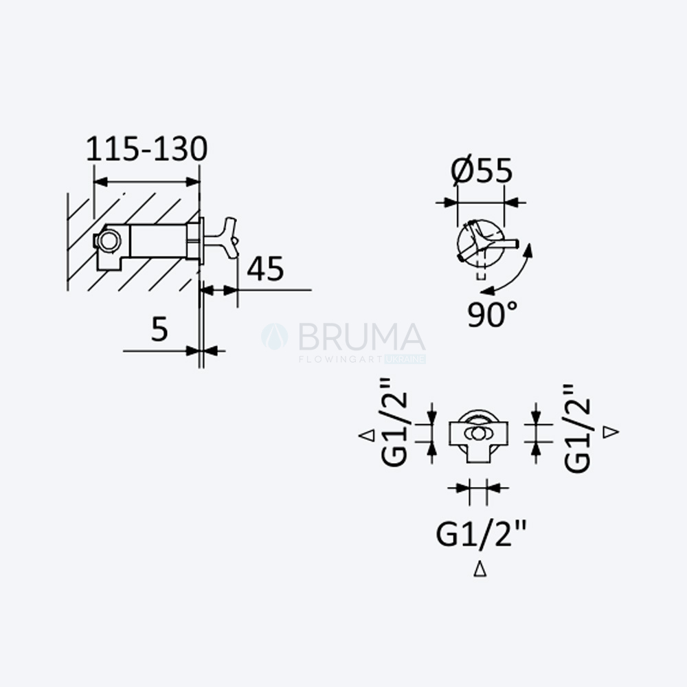 Перемикач на 2 виходи Genesi 191 702 1CR Cromado / Chrome