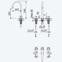 Змішувач для біде, настільний, на 3 отвори Hera 106 060 0CR Cromado / Chrome