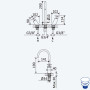 Змішувач для умивальника на 3 отвори, настільний з відтискним механізмом push-open 1 1/4 '' - Elo Hera 106 251 0CR Cromado / Chrome