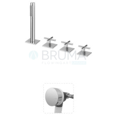 Змішувач на борт ванни з наливом для ванни через сифон Hera 106 523 1CR Cromado / Chrome