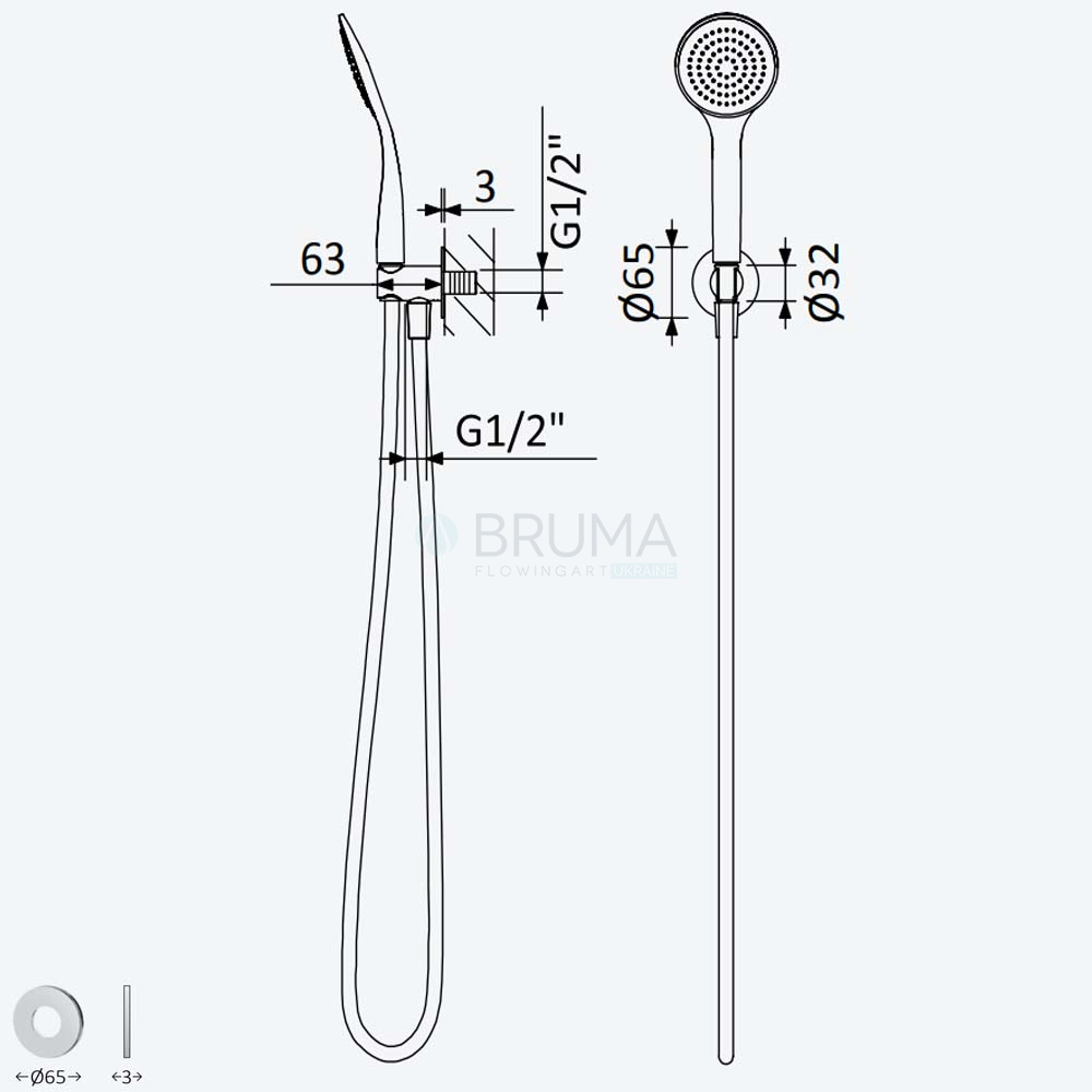 Душовий гарнітур, з ручною лійкою Emotion - FlowR Spring 145 593 4CR Cromado / Chrome