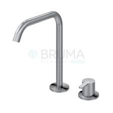 Змішувач для умивальника на 2 отвори, настільний X-Alpha 186 000 6IS Satin stainless steel