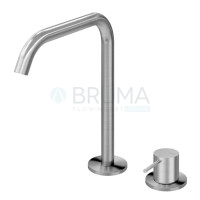 Смеситель для раковины на 2 отверстия, настольный X-Alpha 186 000 7IS Satin stainless steel