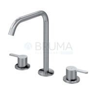 Смеситель для раковины на 3 отверстия, настольный X-Alpha 186 000 9IS Satin stainless steel