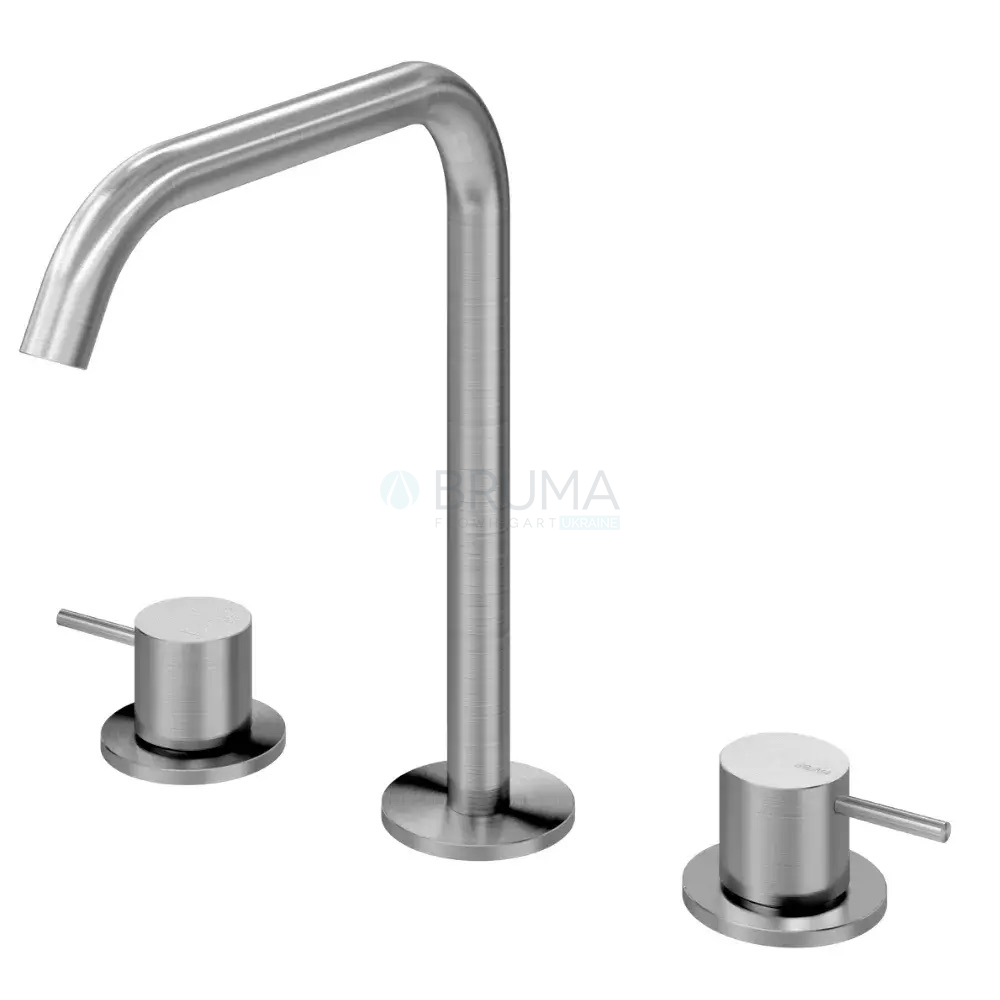 Смеситель для раковины на 3 отверстия, настольный X-Alpha 186 000 9IS Satin stainless steel