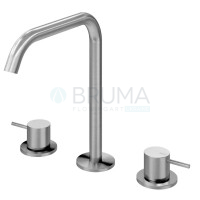 Змішувач для умивальника на 3 отвори, настільний X-Alpha 186 000 9IS Satin stainless steel