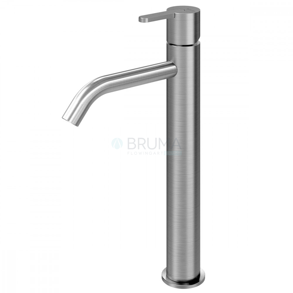 Змішувач для умивальника високий, настільний тип ручки 2 X-Alpha 186 000 5IS Satin stainless steel