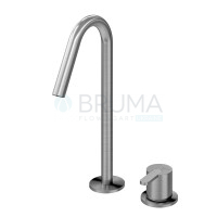 Смеситель для раковины на 2 отверстия, настольный X-Alpha 186 220 1IS Satin stainless steel
