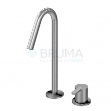 Змішувач для умивальника на 2 отвори, настільний X-Alpha 186 220 1IS Satin stainless steel