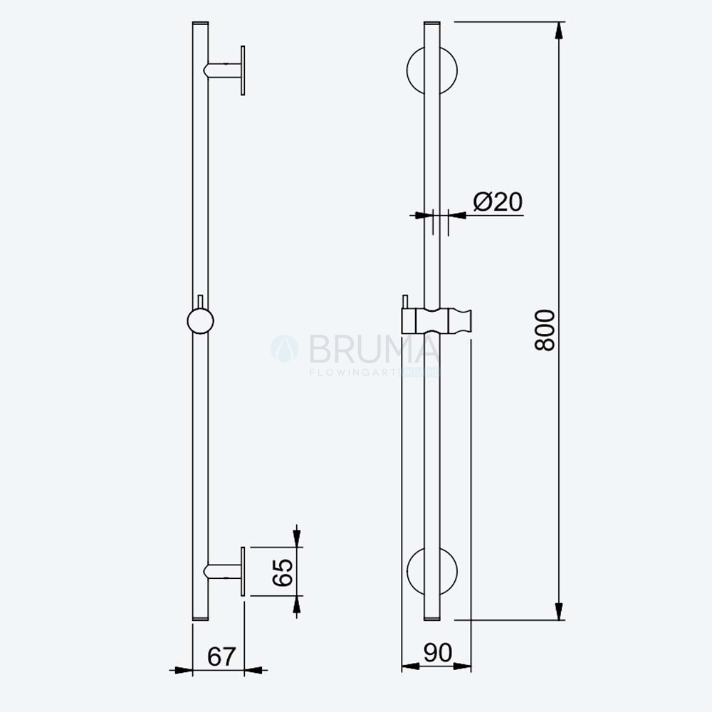 Душова стійка з нержавіючої сталі 186 310 4IS Satin Stainless Steel 
