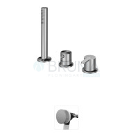 Змішувач на борт ванни з наливом для ванни через сифон X-Alpha 186 521 1IS Satin stainless steel