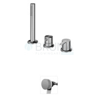 Змішувач на борт ванни з наливом для ванни через сифон X-Alpha 186 521 1IS Satin stainless steel