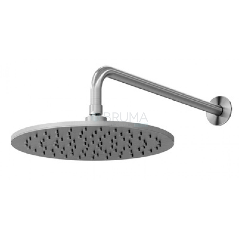 Душевая лейка Ø300 мм с держателем к стене 350 мм - X-Alpha 186 522 0ZZ Satin stainless steel