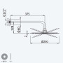 Душова лійка Ø250 мм з тримачем до стіни 350мм - X-Alpha 186 522 0IS Satin stainless steel