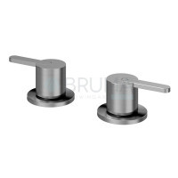 Змішувач на борт ванни на 2 отвори, з 1 виходом X-Alpha 186 960 1IS Satin stainless steel
