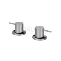 Смеситель на борт ванны на 2 отверстия, с 1 выходом тип ручки 2 X-Alpha 186 960 2IS Satin stainless steel