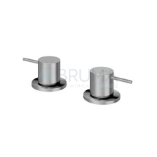 Смеситель на борт ванны на 2 отверстия, с 1 выходом тип ручки 2 X-Alpha 186 960 2IS Satin stainless steel