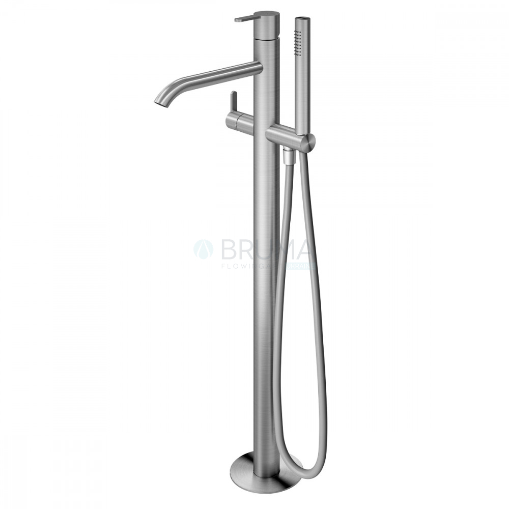 Змішувач для ванни, підлоговий тип ручки 2 X-Alpha 186 980 2IS Satin stainless steel