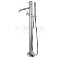 Змішувач для ванни, підлоговий тип ручки 2 X-Alpha 186 980 2IS Satin stainless steel
