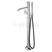 Змішувач для ванни, підлоговий тип ручки 2 X-Alpha 186 980 2IS Satin stainless steel